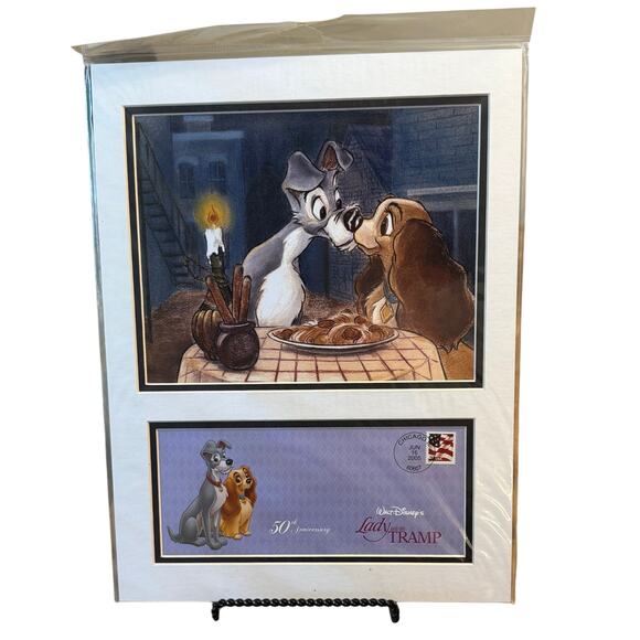 Lady and the Tramp Spaghetti Kiss USPS First Day Of Issue Stamp Photo Mat 2005 - Picture 1 of 6